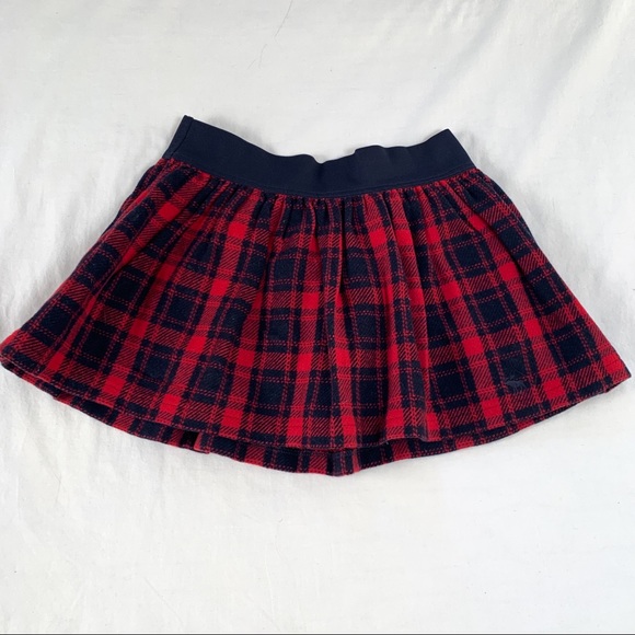 Abercrombie navy and red plaid wool skirt - Picture 2 of 4